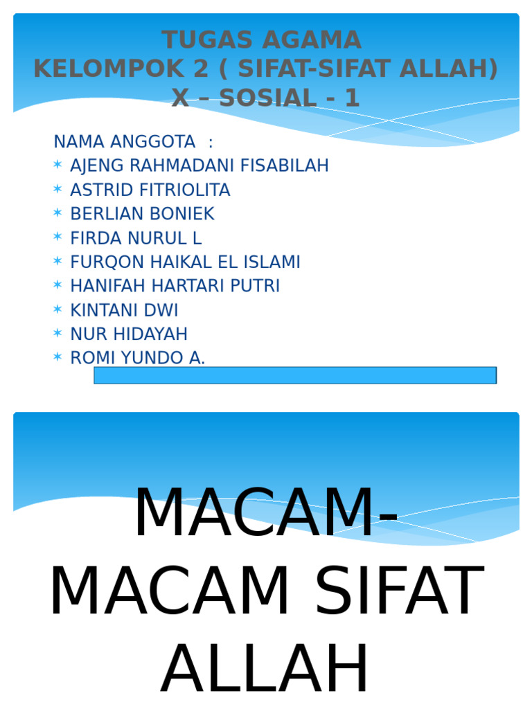 Sifat-Sifat Allah dalam Agama Islam | PDF
