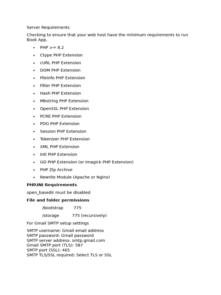 Server Requirements | PDF