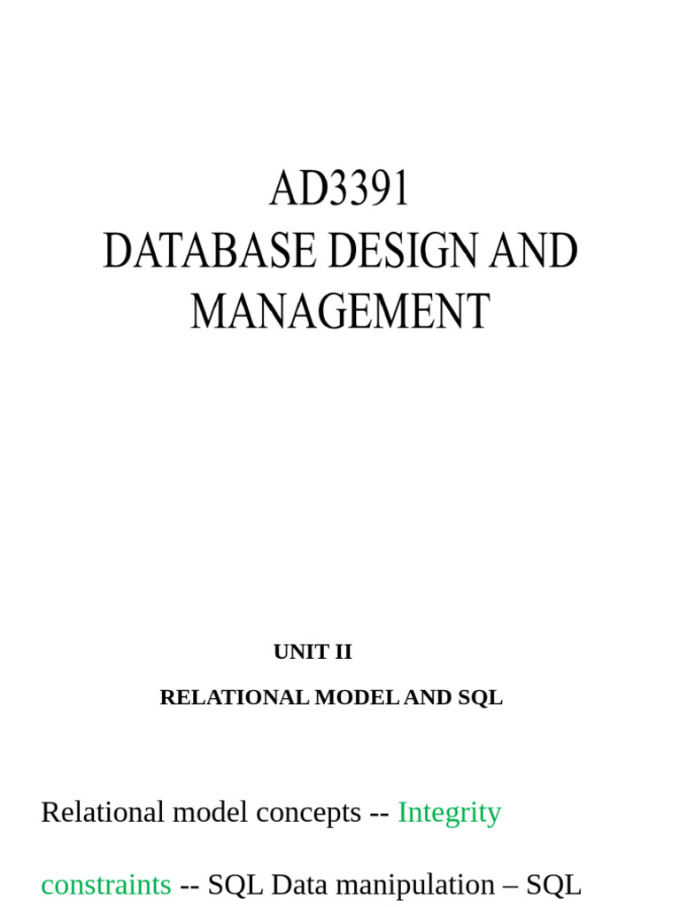 U2 2.integrity Constraints | PDF | Relational Database | Relational Model