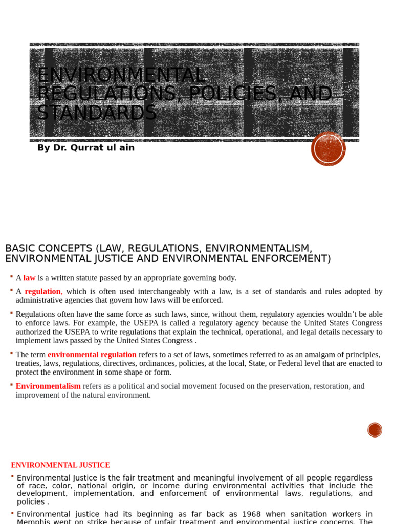 Environmental Regulations and Justice | PDF | Environmental Impact ...