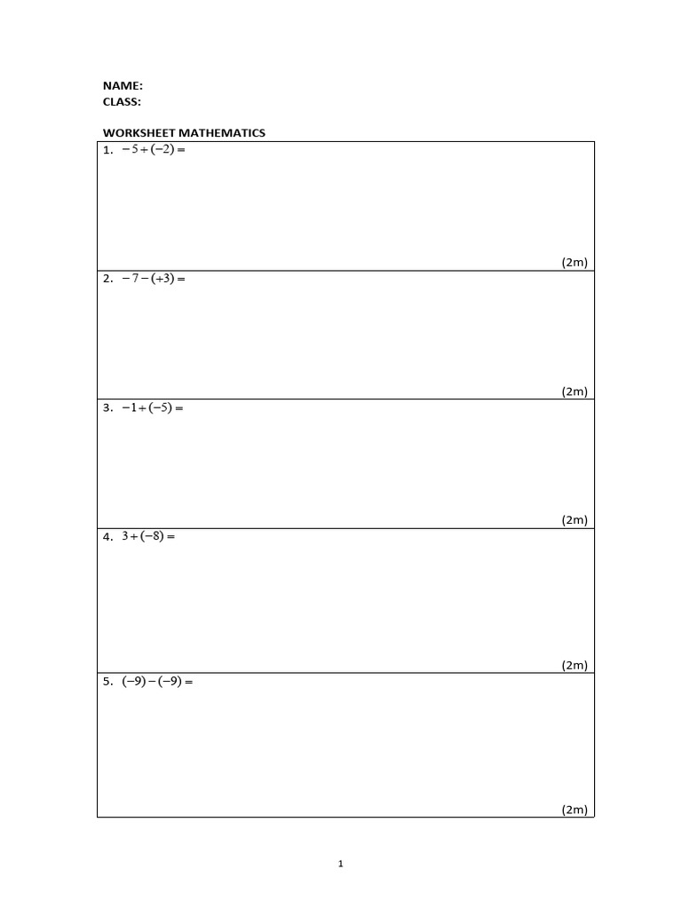 Worksheet 1 | PDF