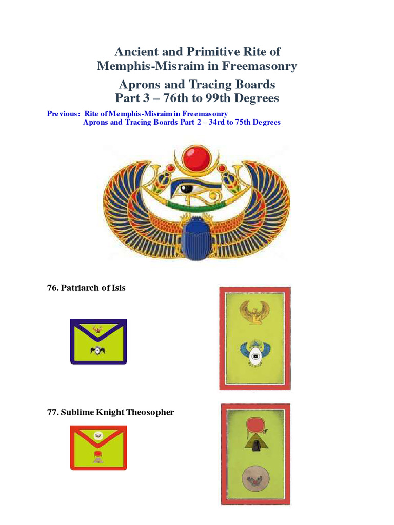 Memphis-Misraim Degrees 76-99 Overview | PDF