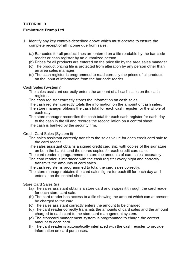 Internal Control Testing for Sales Income | PDF | Audit | Internal Control