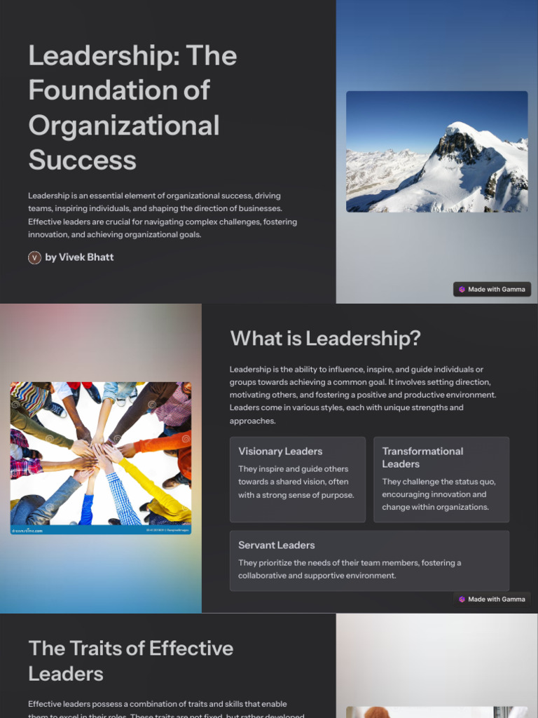 Leadership The Foundation of Organizational Success | PDF | Leadership ...