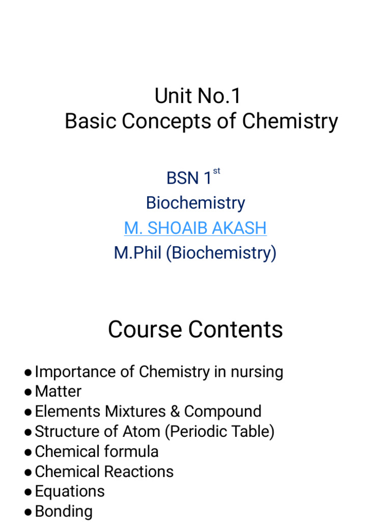 Unit#1 Basic Concepts of Chemistry Complete | PDF | Chemical Bond ...