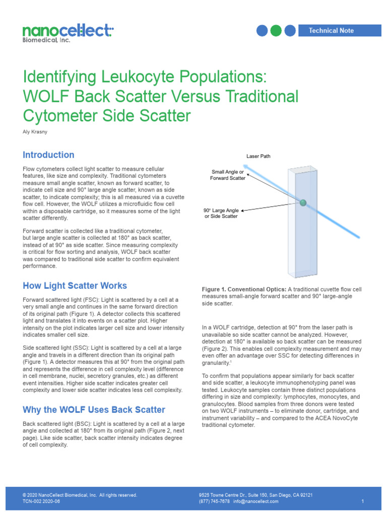 TCN 002 Identifying Leukocyte Populations BSC V SSC | PDF | Flow ...