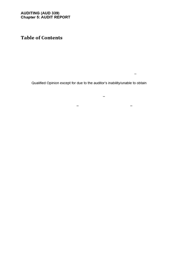 Chapter 5 - Audit Report Oct 2024 | PDF | Auditor's Report | Audit
