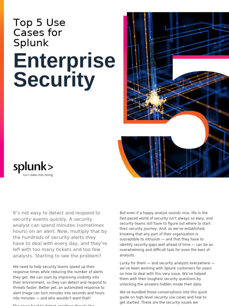 Top 5 Splunk Enterprise Security Use Cases | PDF | Security | Computer ...