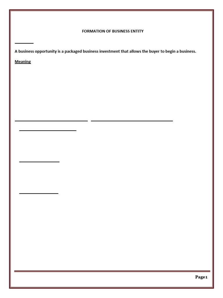 Unit-3 Notes (Formation of Business Entity) | PDF | Feasibility Study ...
