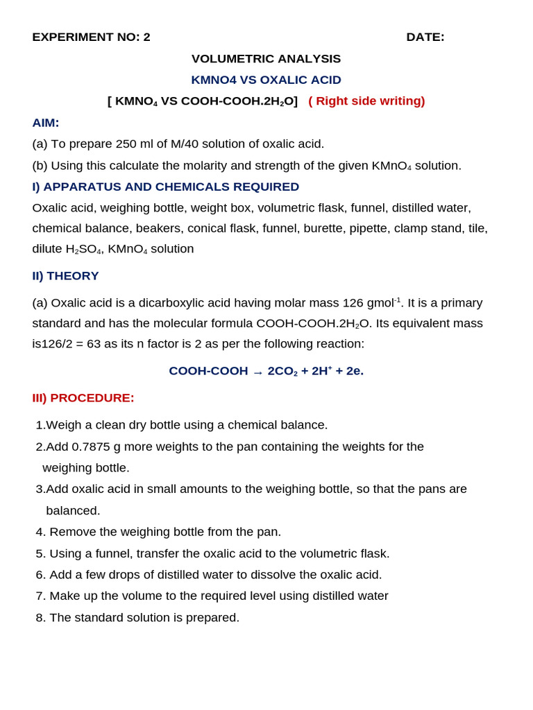 Experiment 2 (IIT).PDF | PDF | Titration | Chemistry