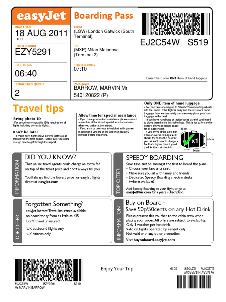 Boarding Pass Baggage Airport