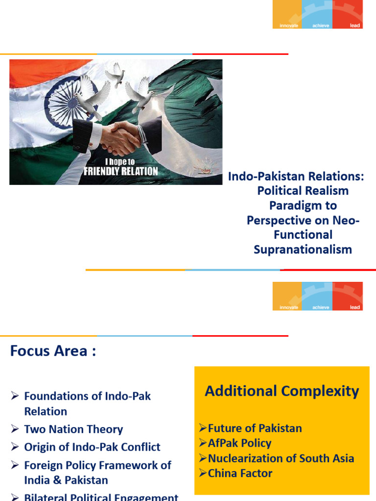 Indo-Pak Relations: Realism to Supranationalism | PDF | Pakistan ...