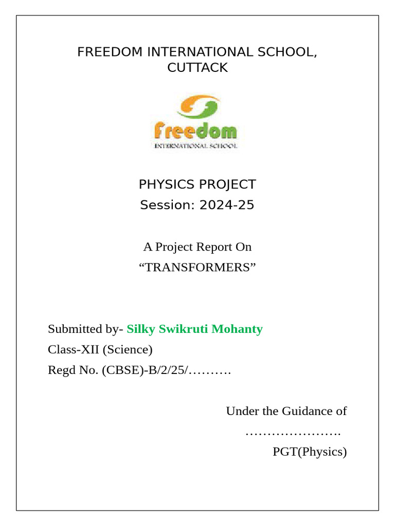 Phy Project Pdf Transformer Inductor