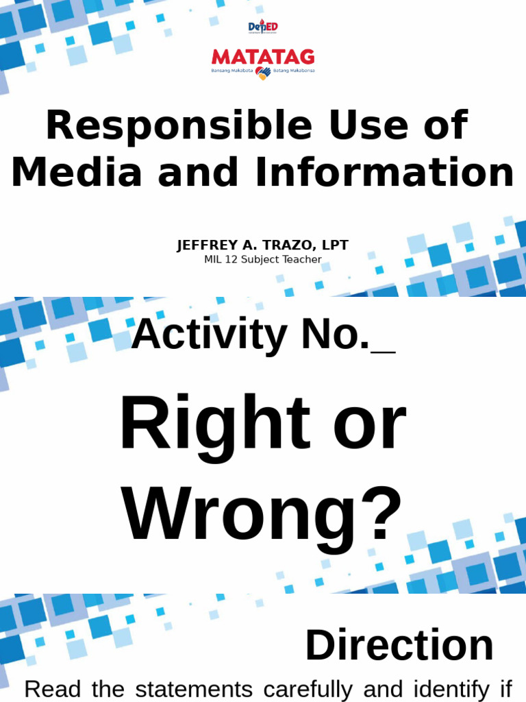 Responsible Media and Information Use | PDF | Information | Communication