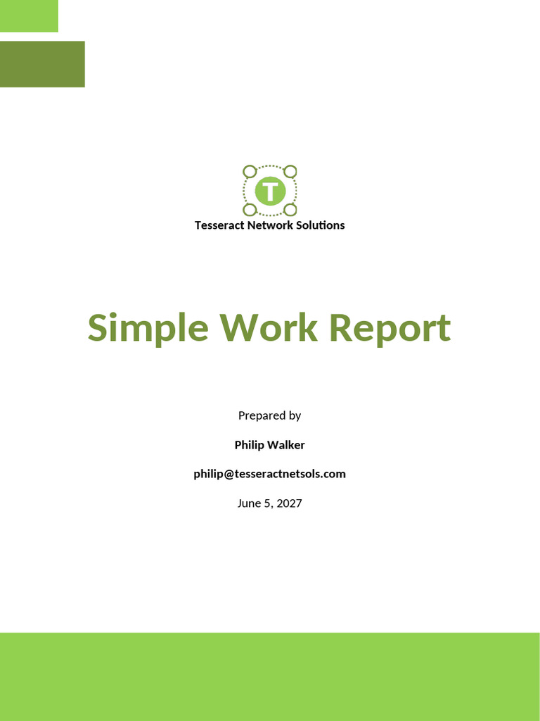 Free Simple Work Report Template | PDF | Information Technology | Computing