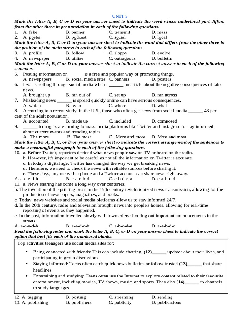 Unit 3-bright | PDF | News | Social Media
