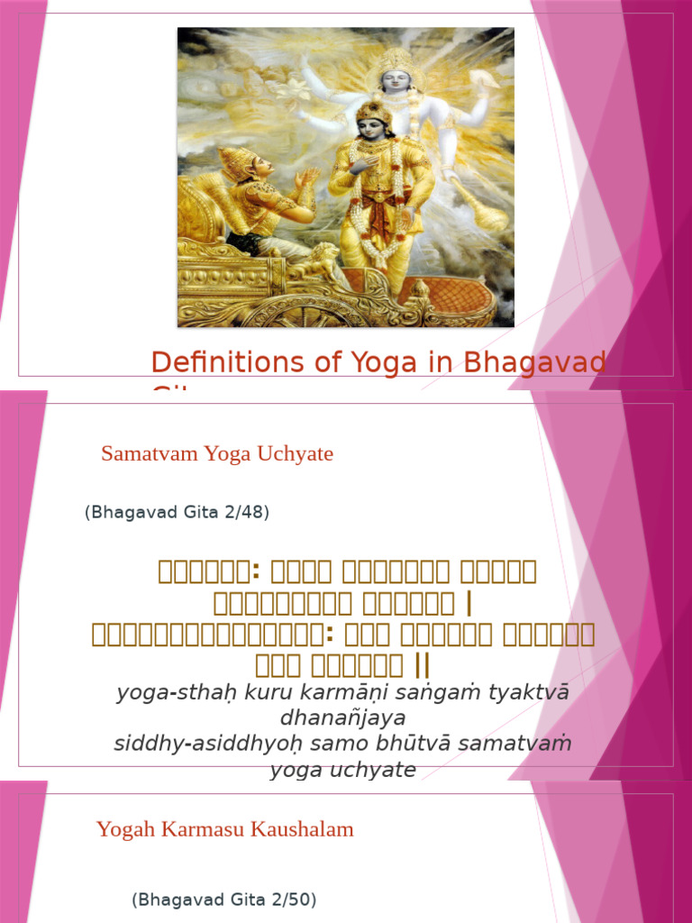 Definitions of Yoga in Bhagavad Gita | PDF