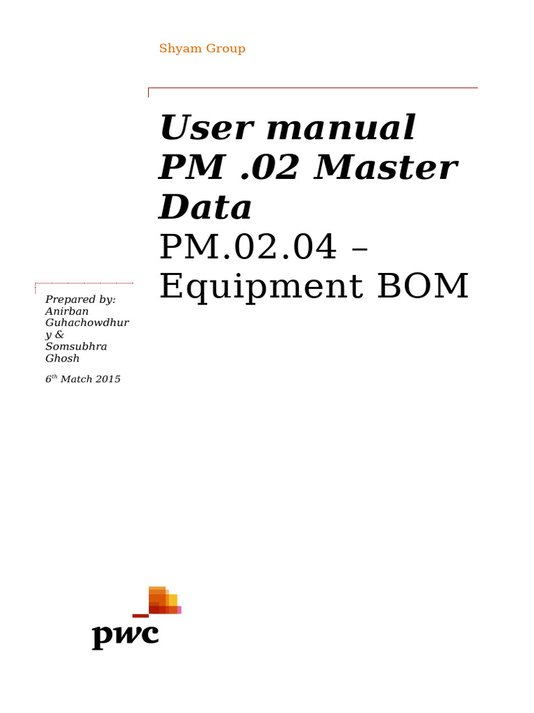 Equipment BOM User Manual | PDF | Computing | Software