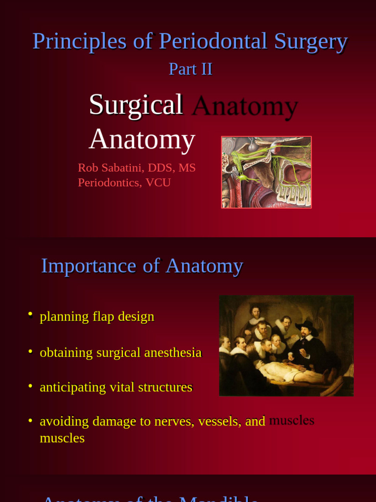 Lecture 3 - Principles of Periodontal Surgery Part II - 2023 | PDF ...