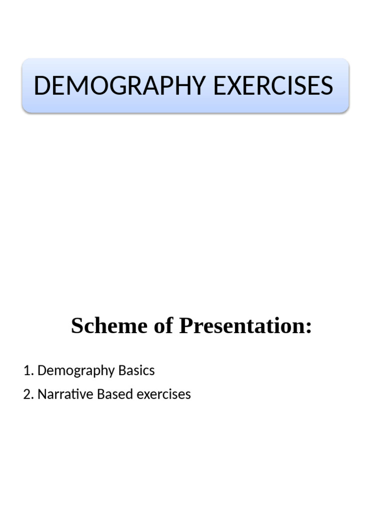 Demography Exercise Pdf Demography Total Fertility Rate
