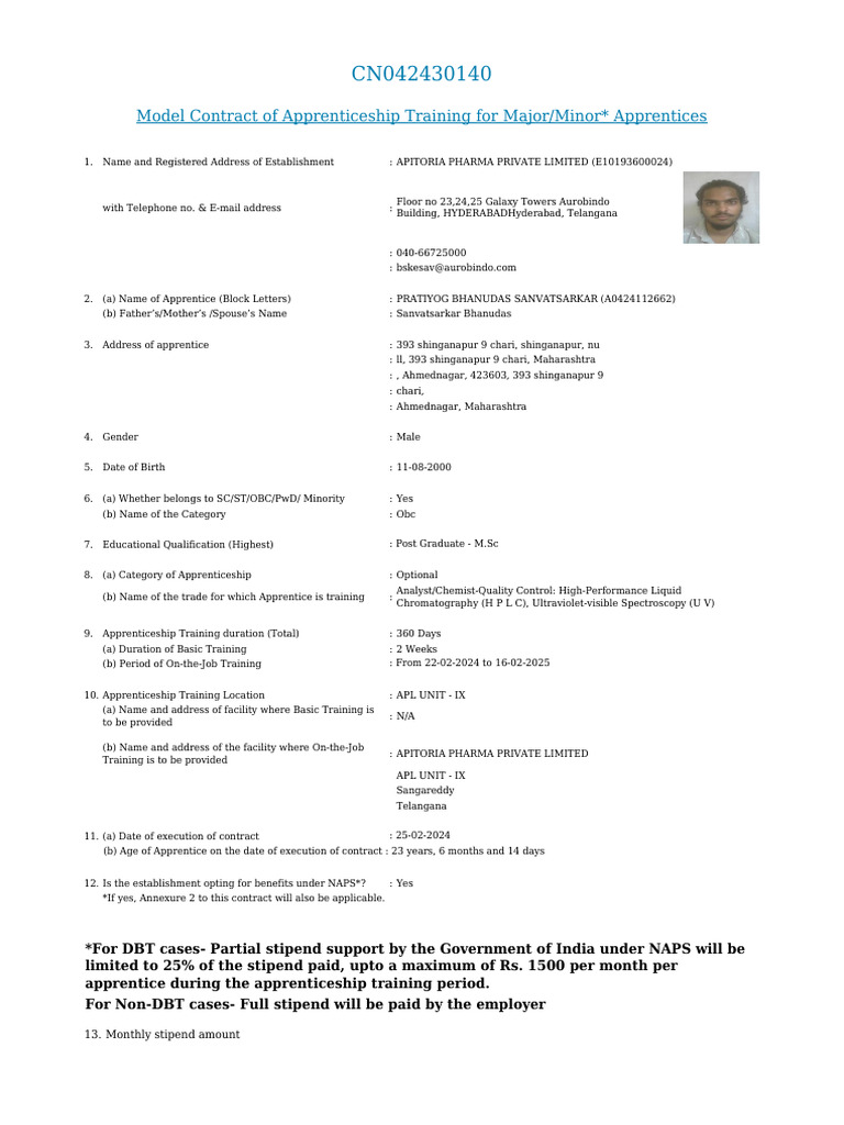 Contract (3) (1) | PDF | Apprenticeship | Contractual Term