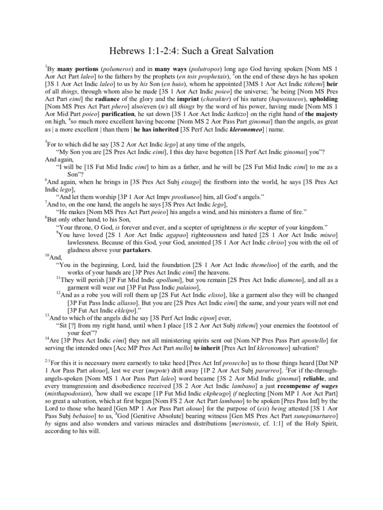 hebrews 2 1 4 bible study