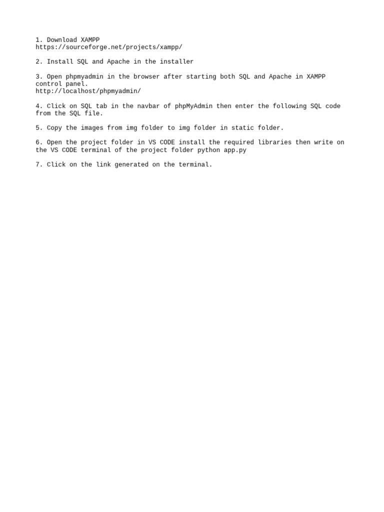 XAMPP Setup for Python Project | PDF