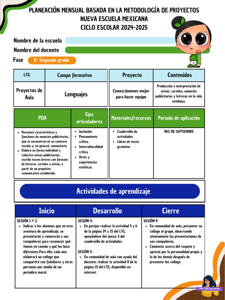 Mi Planeacion | PDF | Salón de clases | Escuelas