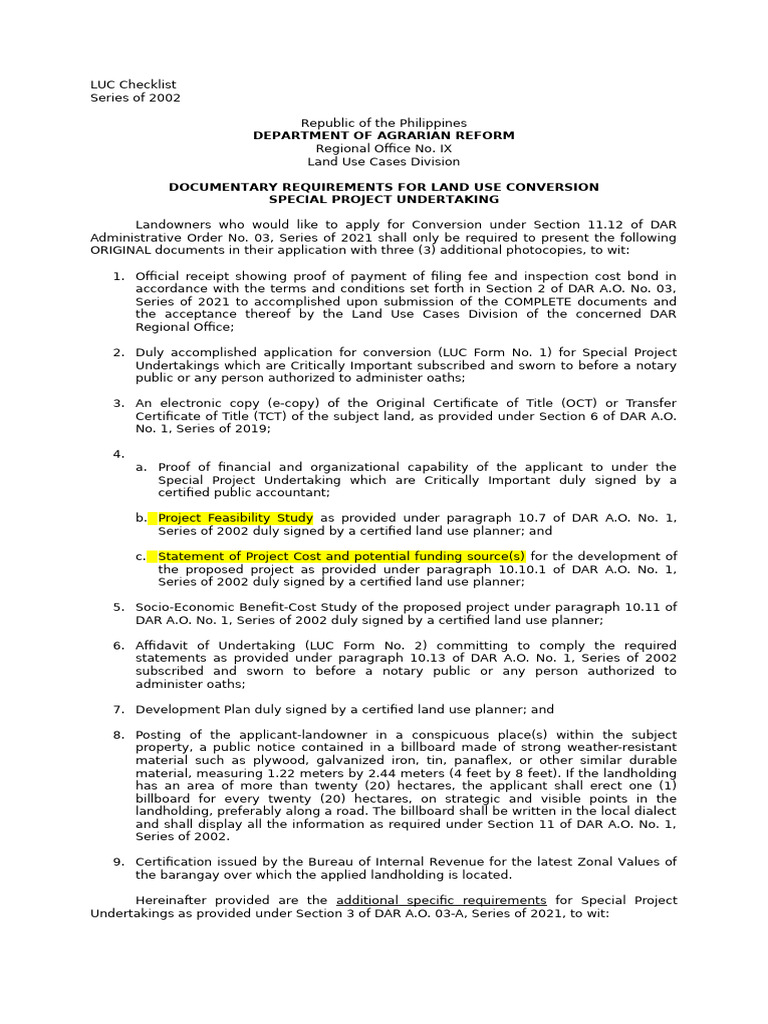 Land Use Conversion Application Guide | PDF | Notary Public