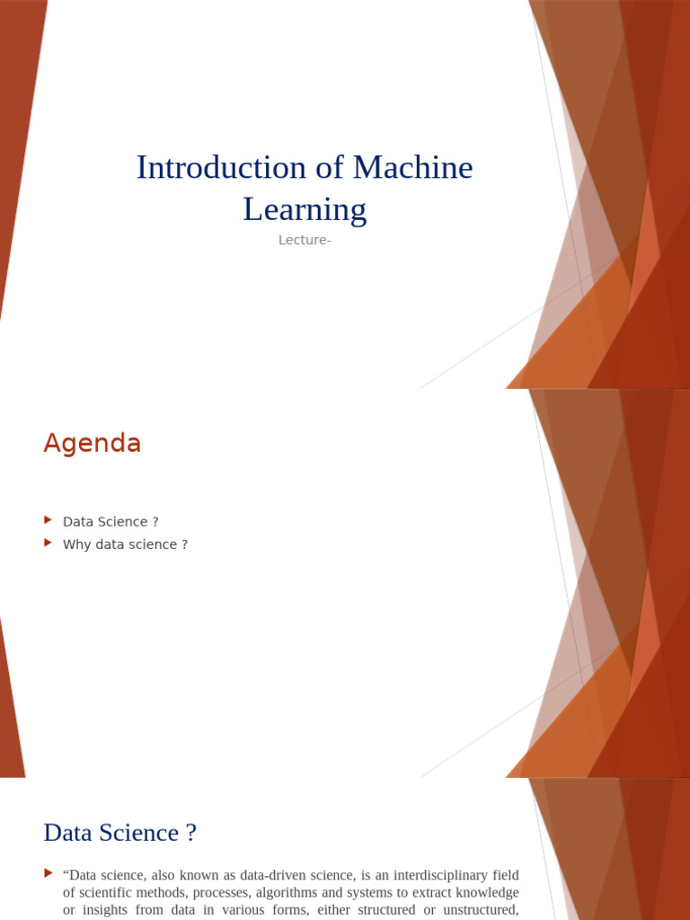 1. Intro to Machine Learning | PDF | Machine Learning | Data Science