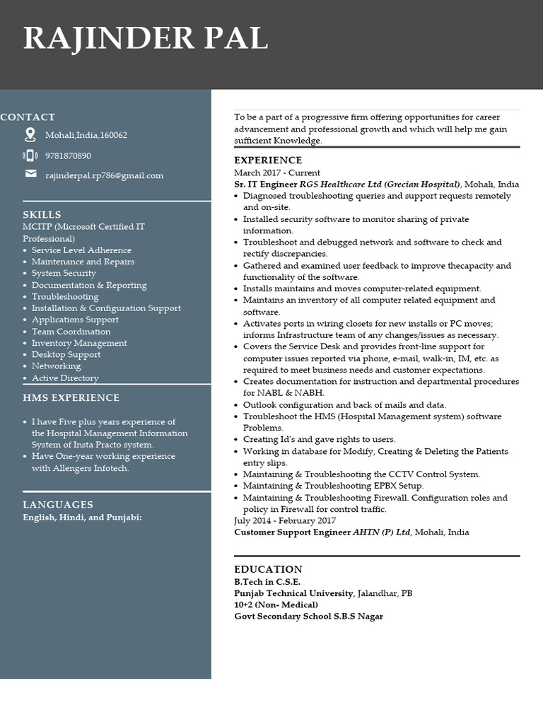 Rajinder cv1 | PDF | Software | Computer Science