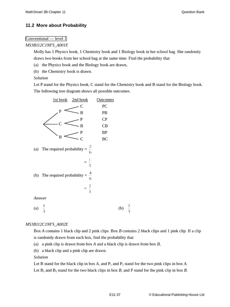 Probability Exercises for MathSmart 3B | PDF | Dice