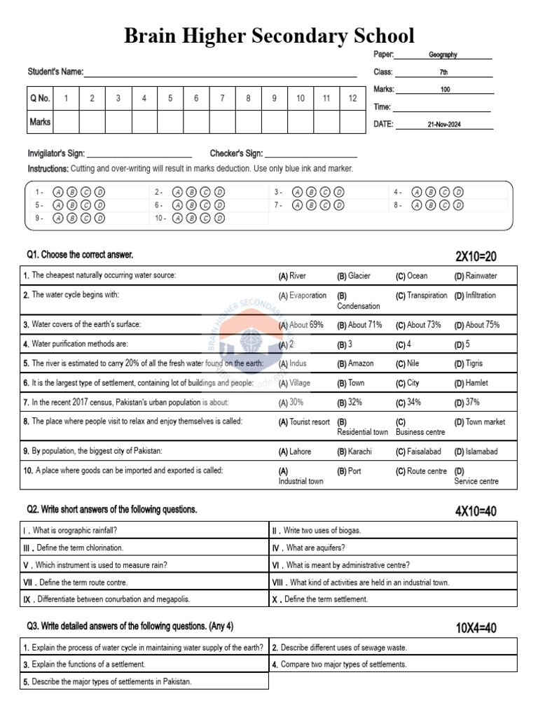 Geography 7 2nd Term Pdf Water Chemical Engineering