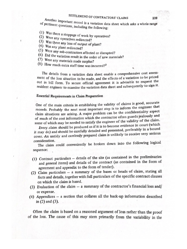 Settlement of Contractors' Claims 4 | PDF
