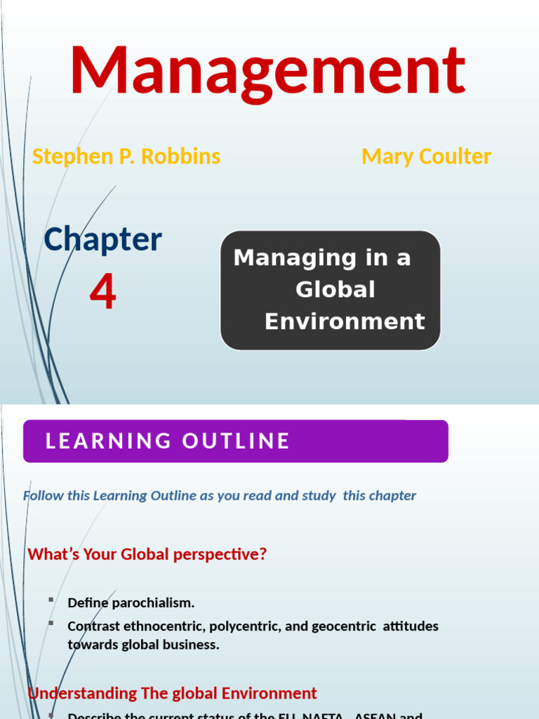 04.managing in A Global Environment | PDF | Trade Agreements | General ...