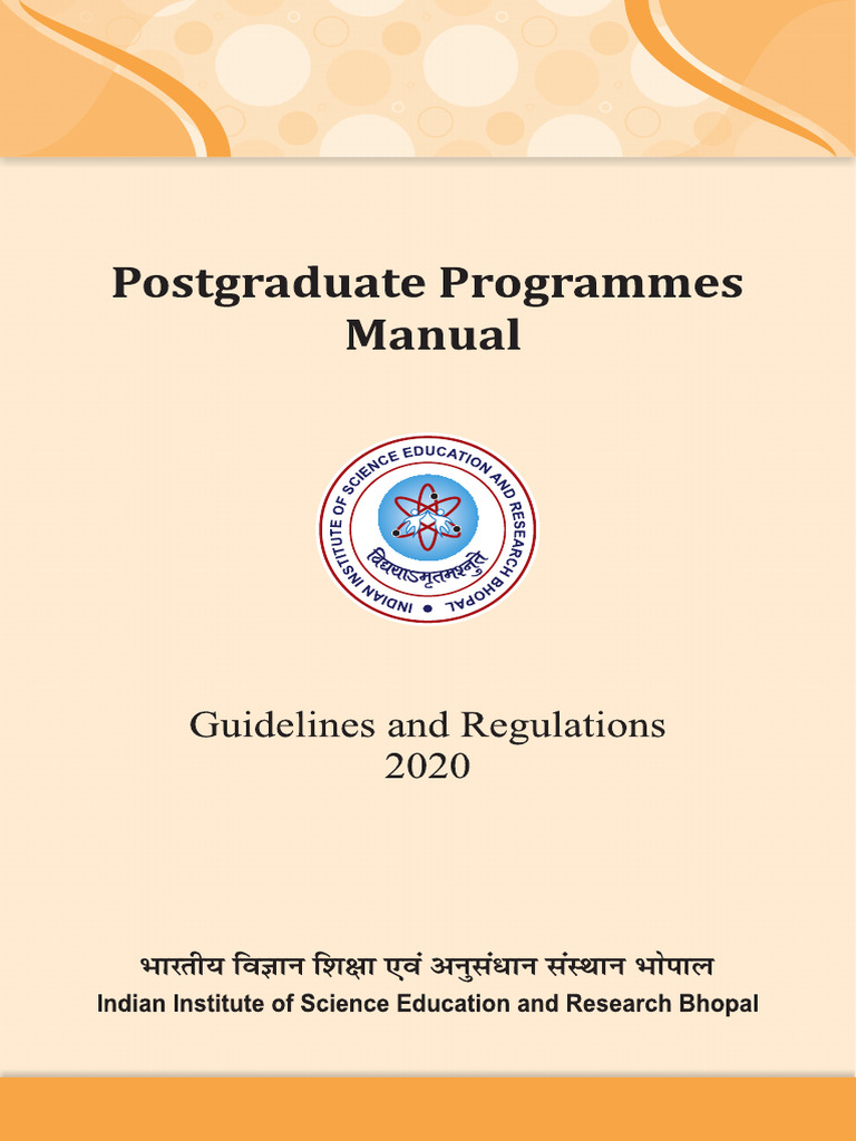 IITK PG Manual: I-Ph.D. Guidelines | PDF | Thesis | Doctor Of Philosophy