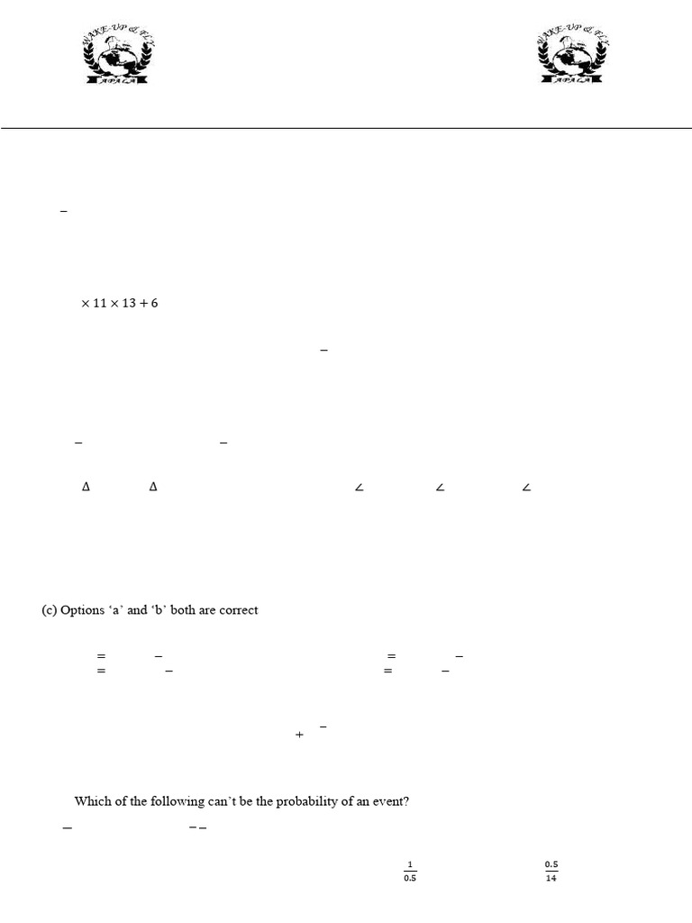 Mathematics Pre-Board Exam 2024-25 | PDF | Circle | Mathematical Concepts