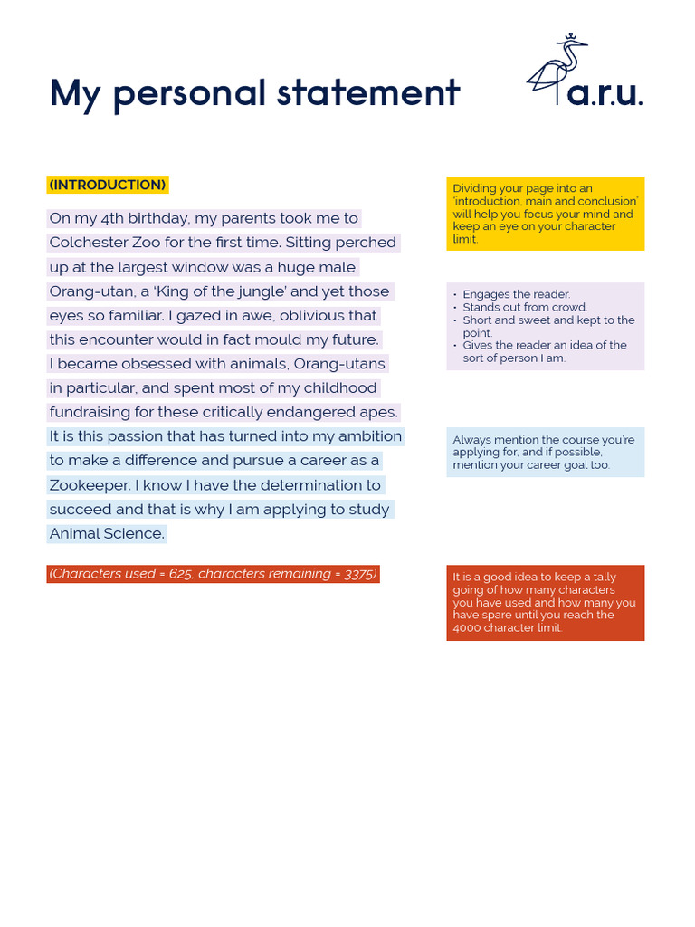 Personal Statement for Animal Science | PDF | Zoo