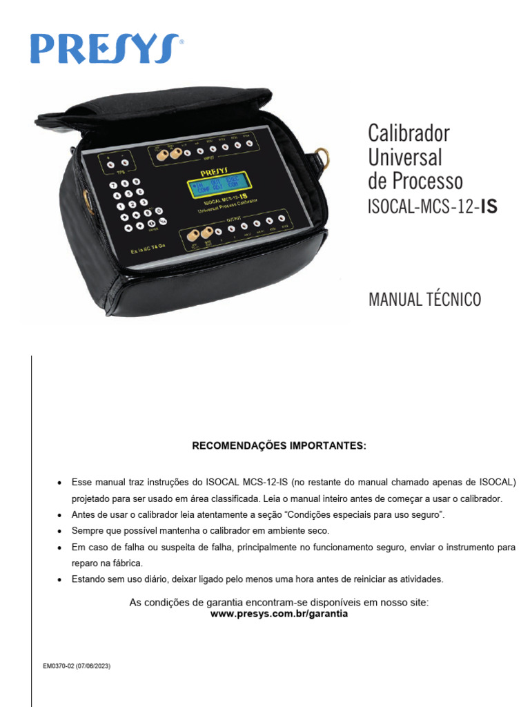 Manual do Calibrador Universal ISOCAL | PDF