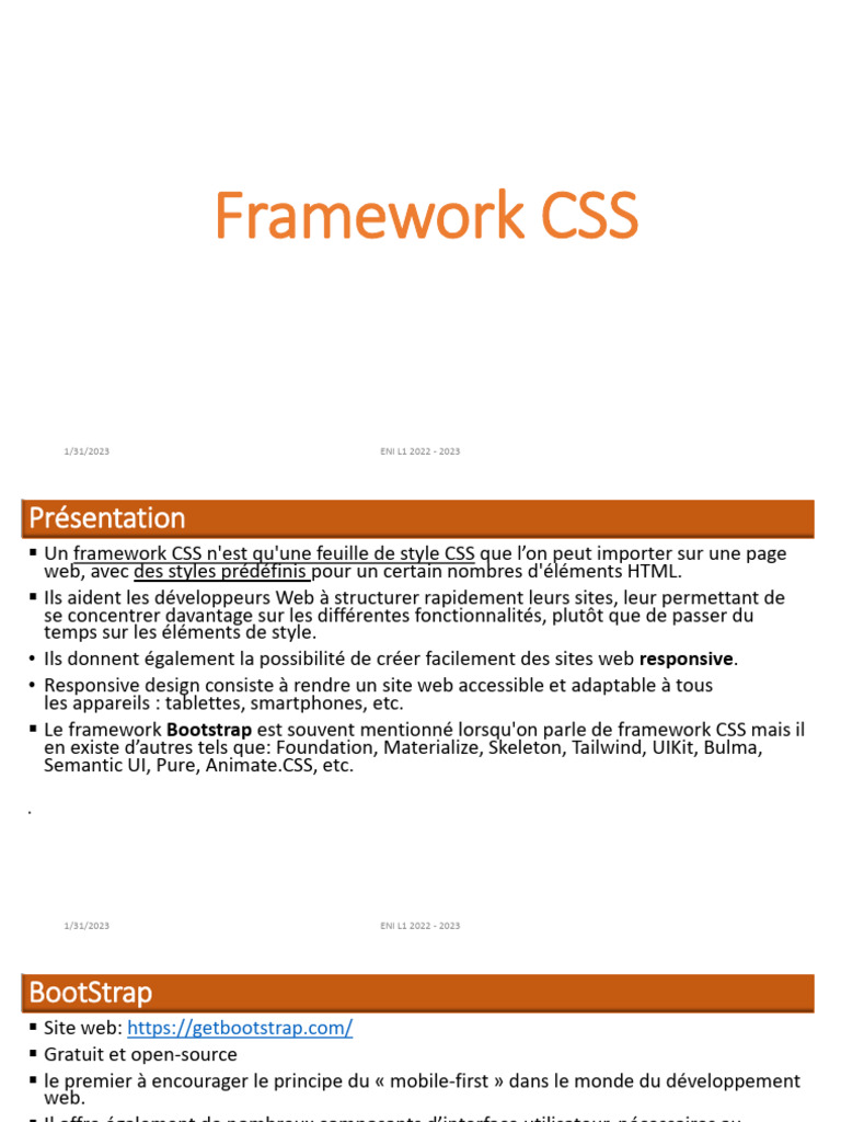 Frameworks CSS en 2023 : Guide Complet | PDF | Bootstrap (Front End ...