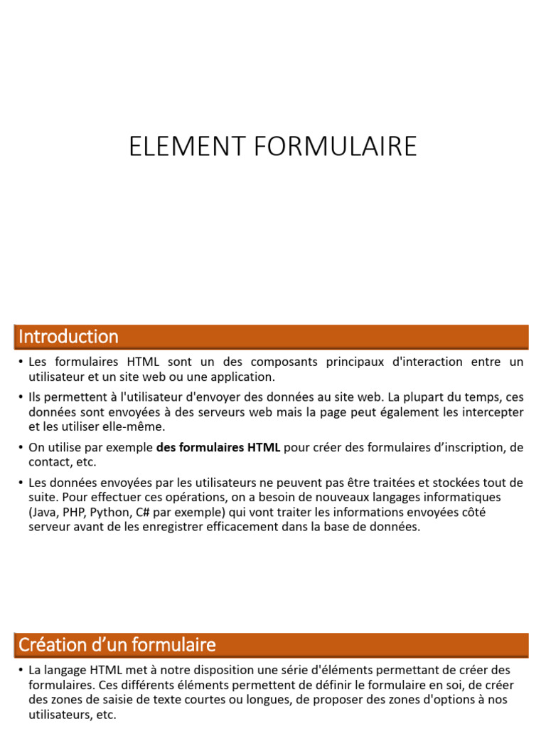Guide complet des formulaires HTML | PDF | Html | Internet