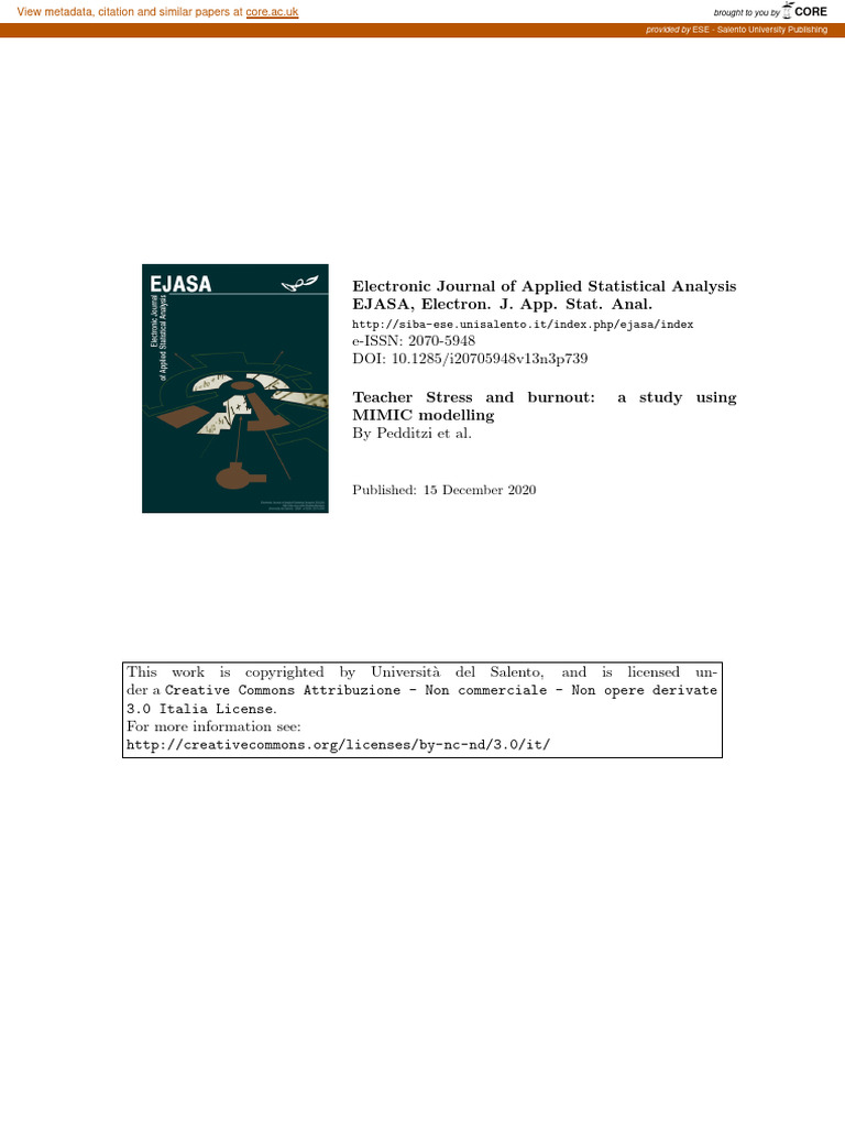 Teacher Stress and Burnout A Study Using | PDF | Occupational Burnout ...