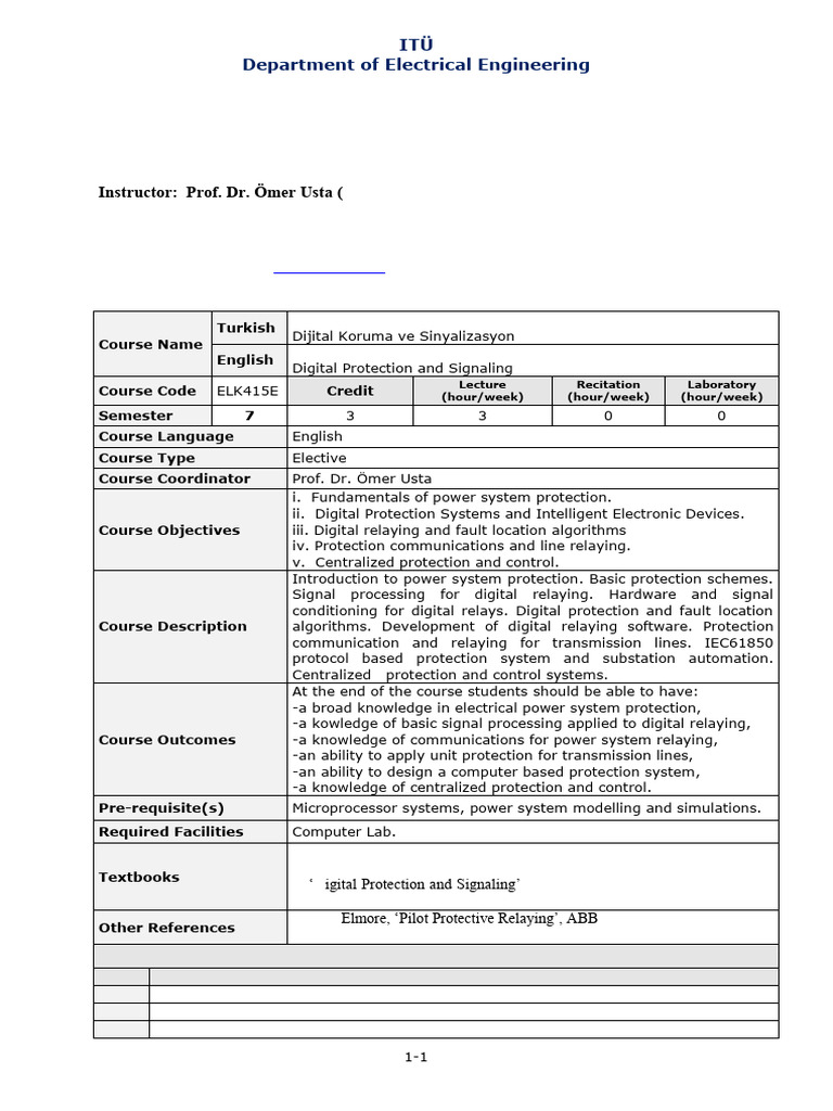 ELK415E_CDF_2024-25 | PDF | Engineering | Electrical Engineering