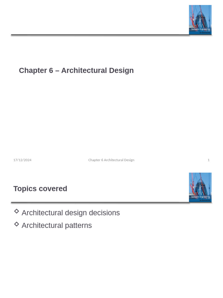 Ch6 Architectural Design - Up | PDF | Client–Server Model | System