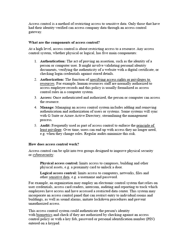 Understanding Access Control Systems | PDF | Computer Access Control ...