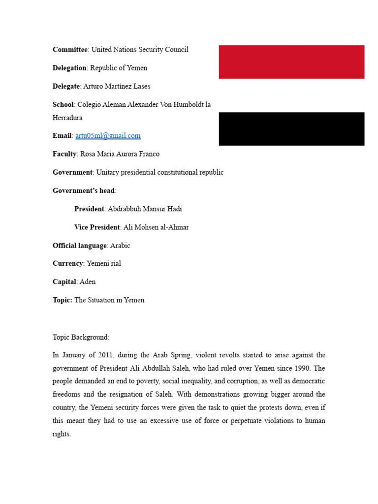 Position Paper Example English | PDF | Abdrabbuh Mansur Hadi | Ali ...