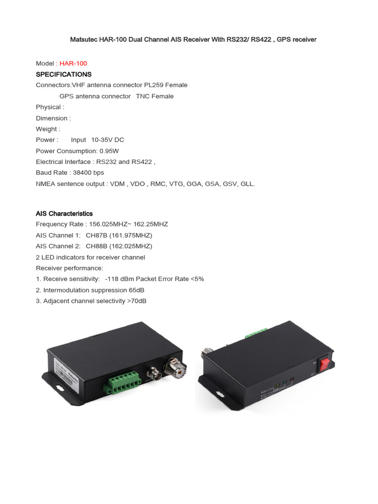 Digital Yacht Ais100 Digital Yacht : Récepteur AIS Et Répartiteur D'antenne Ais100 Usb