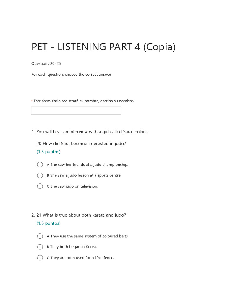 Pet Listening Part 4 Pdf