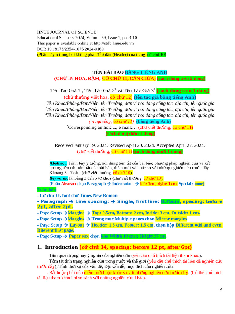 Template - HNUE J.S. - Educational Sciences (EN) | PDF
