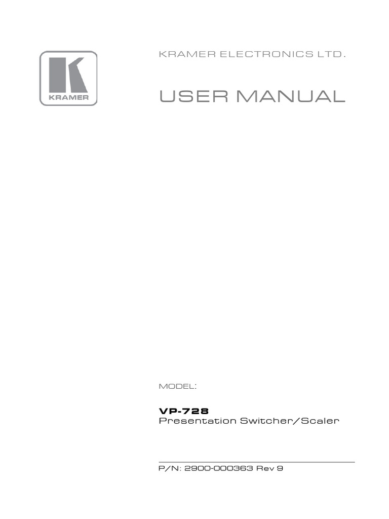 Kramer Vp728 | PDF | Hdmi | Video